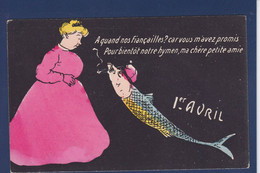 CPA Poisson D'avril Grivoise Type Sager Non Circulé Femme Women - Fish & Shellfish