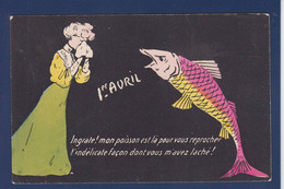 CPA Poisson D'avril Grivoise Type Sager Non Circulé Femme Women - Vissen & Schaaldieren