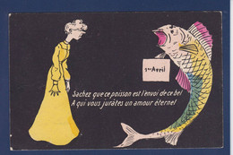 CPA Poisson D'avril Grivoise Type Sager Non Circulé Femme Women - Fische Und Schaltiere