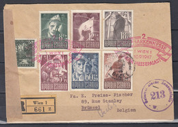 Aangetekende Brief Van Briefmarkenmesse Wien Messepalast Naar Brussel (Belgie) - 1945-60 Brieven
