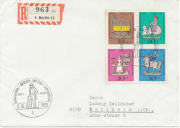 BERLIN 1969 Wohlfahrt Zinnfigurenkompletter Satz Pra.-FDC Seltene Portogerecht - Covers & Documents