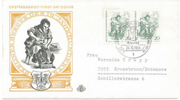 BERLIN 1969, Berliner Des 19. Jahrhunderts 20 Pf (2x) Schuster MeF Portogerechte FDC - Brieven En Documenten