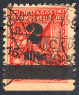 1928 Hungary CHILDREN FOUND LEAGUE - CHARITY LABEL CINDERELLA VIGNETTE 2 F Overprint RED GYÖNGYÖS Postmark - Dienstmarken