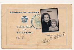 COLOMBIE - Tarjeta De Turisma - 1938 (Carte De Tourisme) - Historische Dokumente