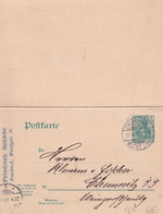 1907 - GERMANIA - CARTE Avec REPONSE PAYEE De DRESDEN => CHEMNITZ - Postcards