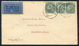 1935 South Africa Airmail Cover Johannesburg - Beaufort West. First Shuttle Flight - Poste Aérienne