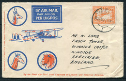 1932 (January 27th) South Africa Johannesburg - Windsor Castle,England. Cape Town - London Imperial Airways First Flight - Posta Aerea