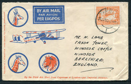 1932 (January 27th) South Africa Johannesburg - Windsor Castle,England. Cape Town - London Imperial Airways First Flight - Luchtpost