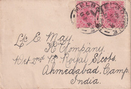 AUSTRALIE 1906  VICTORIA LETTRE DE MELBOURNE - Cartas & Documentos