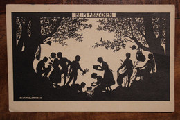 AK 1923 CPA Beim Abkochen Schatten Scherenschnitt Freuden - Silhouetkaarten