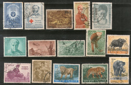 India 1963 Used Year Pack Of 15 Stamps Wildlife Vivekananda Red Cross Roosevelt - Volledig Jaar