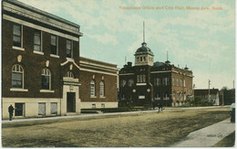 CANADA 1910 Used Valentine‘s Postcard Telephone Office And City Hall MOOSE JAW - Poste & Facteurs