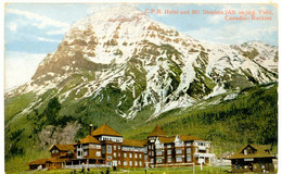 CANADA Colored Pc From FIELD Railway Station With C.P.R. Hotel And Mt. Stephen - Stazioni Senza Treni