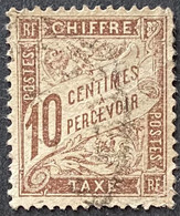 FRAYX029U1 - Timbres Taxe Type Duval 10 C Used Stamp 1893 - France YT YX 029 - Marken