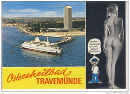 Ostseeheilbad TRAVEMÜNDE; FAHRGASTSCHIFF  Fähre,Pinup, Mit "Hinterland", Ferry, Ship, Navire, Nave - Lübeck-Travemuende