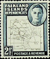 Falkland Islands, Dependencies 1949 2½d SG G11b ** MNH KGVI (002711) - Oblitérés