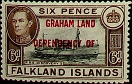 Falkland Islands, Dependencies 1944 6d SG A6 * MH KGVI (002724) - Gebraucht