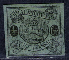 BRAUNSCHWEIG 9. DEC. 1867 Auf 1/2 Groschen Graugrün - Braunschweig Nr. 10 A - Brunswick