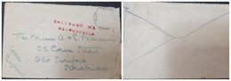 O) 1939 AUSTRALIA, STAMP LOST DUE TO THE CRASH OF FLYING, BOAT CENTURION, NEAR CALCUTTA, WITH RED DOUBLE-LINE, SALVAGED - Brieven En Documenten