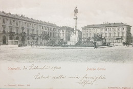 Cartolina - Vercelli - Piazza Torino - 1900 - Vercelli
