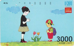 Carte Prépayée JAPON - MCDONALD'S - SERIE DESSIN Tulipe Tulip 3000 YENS / A - JAPAN Prepaid U Card - 178 - Levensmiddelen