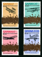 Ghana 1978 Concorde, Comet IV, Wright Flyer III, Handley-Page HP-42 ( YT 614 , Mi 738 Gibbons 840 ) - Airplanes