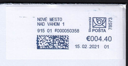 Slovakia Nove Mesto Nad Vahom 2021 / Post Machine Printed Sticker Stamp, Label - Covers & Documents