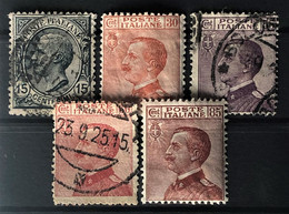 ITALY / ITALIA 1906/27 - Canceled - Sc# 96, 102, 106, 107, 110 - Oblitérés