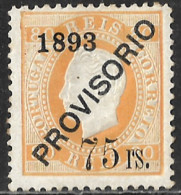 Portugal – 1892 King Luis Surcharged PROVISÓRIO 75 Over 80 Réis Mint Stamp - Other & Unclassified