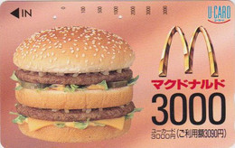 Carte Prépayée JAPON - MCDONALD'S - Hamburger 3000 YENS / B - Food JAPAN Prepaid U Card - 190 - Food