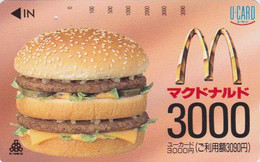 Carte Prépayée JAPON - MCDONALD'S - Hamburger 3000 YENS / C Avec Logo ** ONE PUNCH ** - Food JAPAN Prepaid U Card - 191 - Levensmiddelen