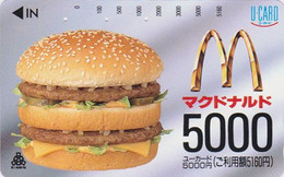 Carte Prépayée JAPON - MCDONALD'S - Hamburger 5000 YENS /  C Avec Logo - Food JAPAN Prepaid U Card - 193 - Levensmiddelen