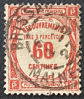 FRAYX048U - Timbres Taxe - Recouvrements Valeurs Impayées - 60 C Used Stamp 1908-1925 - France YT YX 048 - Marche Da Bollo