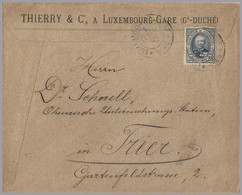 LUXEMBOURG - Adolphe 25c - 1895 Cover To Trier - Thierry & Co. - 1891 Adolphe Voorzijde