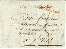 An Xi (1802 / 1803 )  Lettre De 94 BRUSSELS ( La Dyle ) 32 Mm Rouge  Pour Paris - 1792-1815: Veroverde Departementen