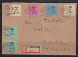 SBZ Lokalausgabe Großräschen R-Brief (Not-RZ) 15.12.45 MiF 16A,19A,20A,22A,23A,24A  Rs.Ak-o - Zona Sovietica