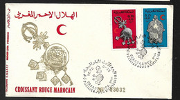 Maroc Lettre FDC Premier Jour N°723 Et 724 Croix - Croissant Rouge Casablanca 13/03/1975   B/TB  Voir Scan  - Morocco (1956-...)