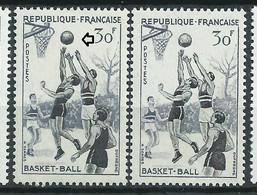 [45] Variété : N° 1072 Basket Double-frappe Du Noir + Normal ** - Neufs