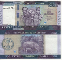 LIBERIA  500 Dollars  New Issue  P36b   Dated  2017 - Liberia