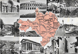 Cartes Géographiques - ( 30 ) Le Gard - 11 Vues - Cpm - Vierge - - Cartes Géographiques