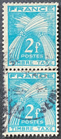 FRAYX082Ux2v - Timbres Taxe Type Gerbes Pair Of 2 F Used Old Stamps 1946-55 - France YT YX 082 - Stamps