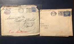 Lettre Et Devant, Timbres Perforés, USA N°194 (Expo San Francisco 1914) Et Belgique N°141 Perforé "AHB" (A. Henry BICKK) - Lettres & Documents