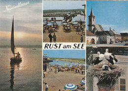 1283)  Freistadt RUST - Neusiedlersee - Störche Segelboot Gastgarten - Kirche Häuser AUTO - Neusiedlerseeorte