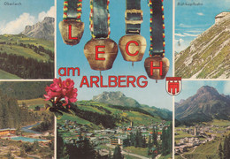 1287)  LECH Am ARLBERG 1975  - Rüfikopfbahn Oberlech - SCHWIMMBAD - Häuser .- Kuhglocken - Lech