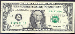 USA 1 Dollar 2001 L  - VF+ # P- 509 < L - San Francisco CA > - Federal Reserve (1928-...)