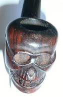 PIPE  -  TÊTE SCULPTE  - TÊTE DE MORT  -  ( à La Mode En 1914 1918 ) - Heather Pipes