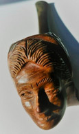 PIPE  -  TÊTE SCULPTE  -  DE FEMME   -  ( Jolie Coiffure ) - Pipe In Bruyère