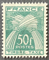 FRAYX088U - Timbres Taxe Type Gerbes 50 F Used Stamp 1946-55 - France YT YX 088 - Stamps
