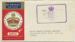 CEYLON 1953, QANTAS QEII Coronation Special Flight "COLOMBO-LONDON" W. SLOGAN - Sri Lanka (Ceilán) (1948-...)