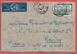 ALGERIE LETTRE DE 1949 DE CONSTANTINE POUR NANCY FRANCE - Storia Postale